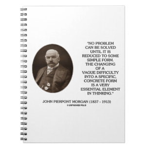 John Pierpont Morgan No Problem Can Be Solved Spiral Notebook