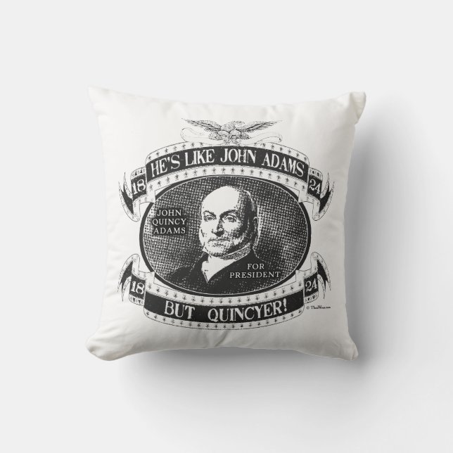 John Quincy Adams 1824 Campaign Throw Pillow (Front)