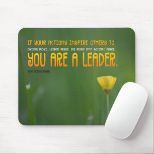 John Quincy Adams Inspirational Quote "Leader" Mouse Pad