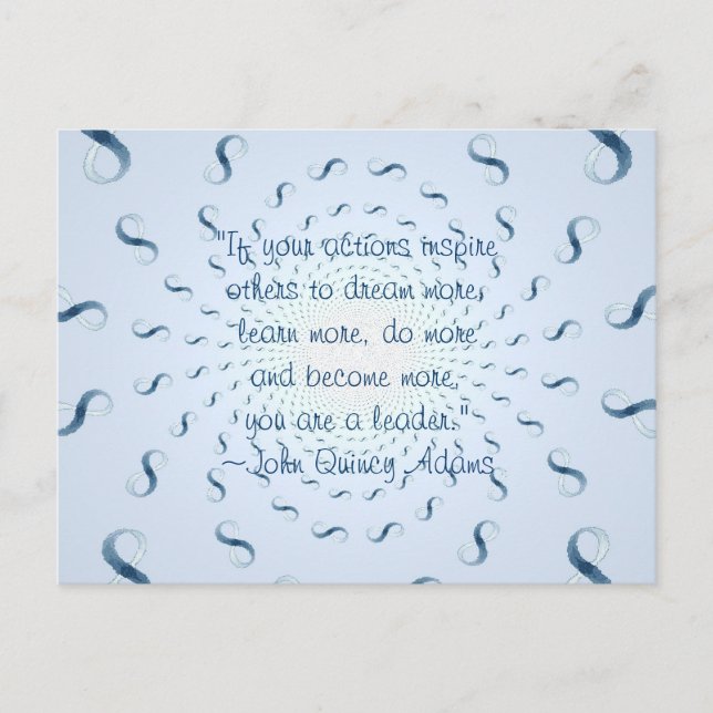 John Quincy Adams Leadership Quote Postcard (Front)