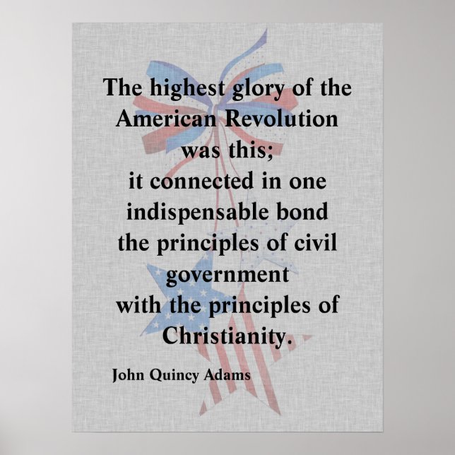 John Quincy Adams Patriotic Religious Quote Poster (Front)