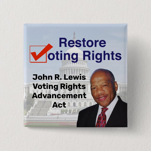 John R. Lewis Voting Rights Advancement Act 15 Cm Square Badge (Front)