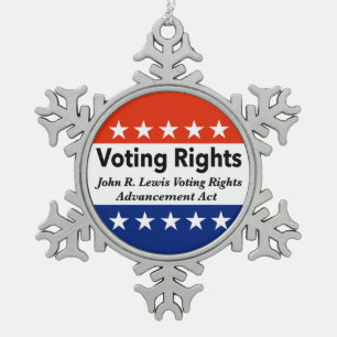 John R. Lewis Voting Rights Advancement Act Snowflake Pewter Christmas Ornament