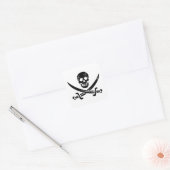 John Rackham (Calico Jack) Pirate Flag Jolly Roger Square Sticker (Envelope)