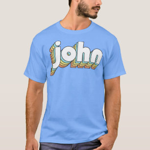 John Retro Rainbow Typography Faded Style T-Shirt