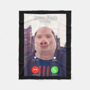 John Rk Is Calling Funny Answer Call Phone  Fleece Blanket