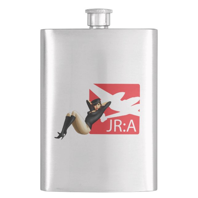 'John Ross: American' Pinup Girl Flask (Front)