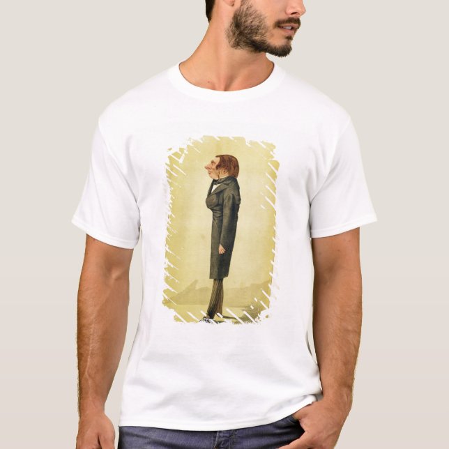 John Ruskin (1819-1900), caricature by Cecioni fro T-Shirt (Front)