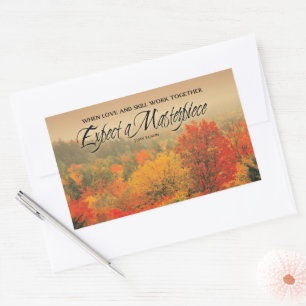 John Ruskin Inspirational Quote "Masterpiece" Rectangular Sticker