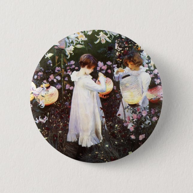 John Sargent: Carnation, Lily, Rose 6 Cm Round Badge (Front)