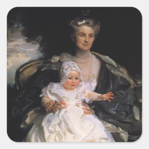 John Sargent- Mrs. Henry Phipps and Her Granson Square Sticker