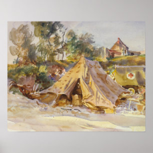 John Singer Sargent - Camp with Ambulance Poster