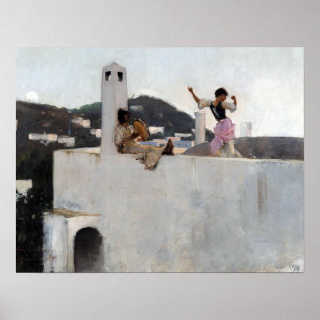John Singer Sargent Capri Girl on a Rooftop Poster (Front)