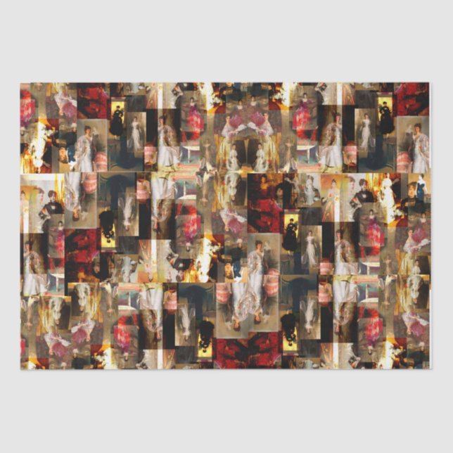 .John Singer Sargent Elegant Ladies Collage Tissue Paper (Front)