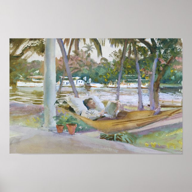 John Singer Sargent - Figure in Hammock, Florida Poster (Front)