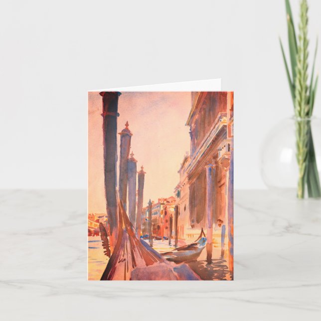 John Singer Sargent Gondola Moorings Venice   Card (Front)