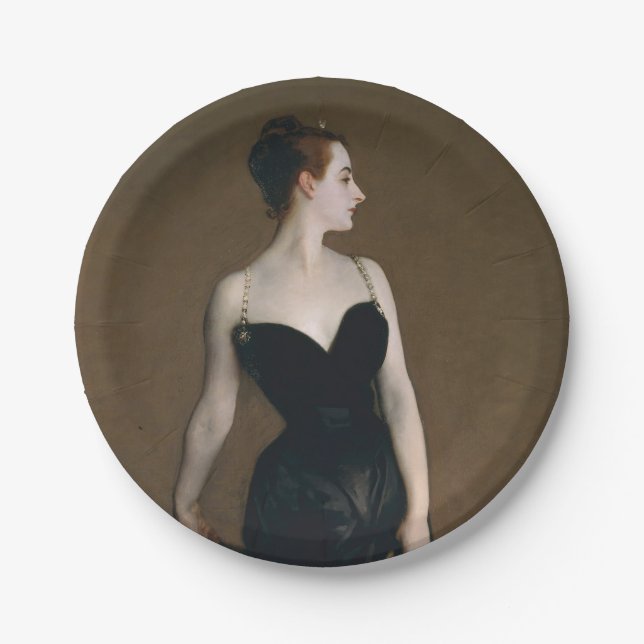 John Singer Sargent Madame X Classic Portrait Paper Plate (Front)