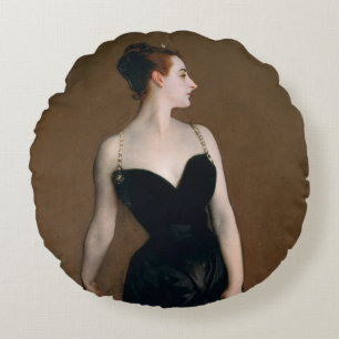 John Singer Sargent Madame X Portrait Moody Round Cushion