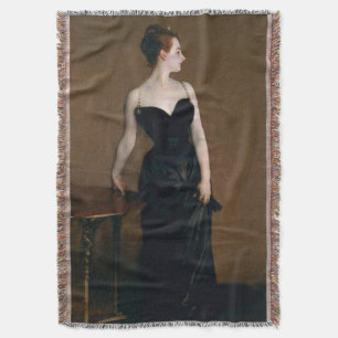 John Singer Sargent Madame X Portrait Moody Throw Blanket