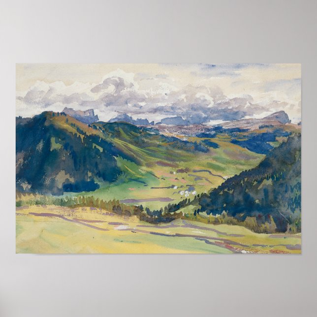 John Singer Sargent - Open Valley, Dolomites Poster (Front)