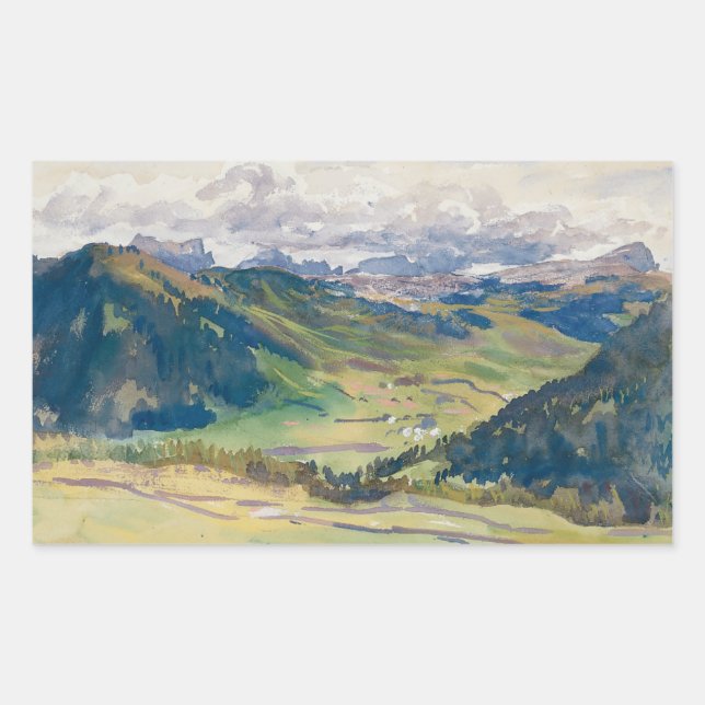 John Singer Sargent - Open Valley, Dolomites Rectangular Sticker (Front)