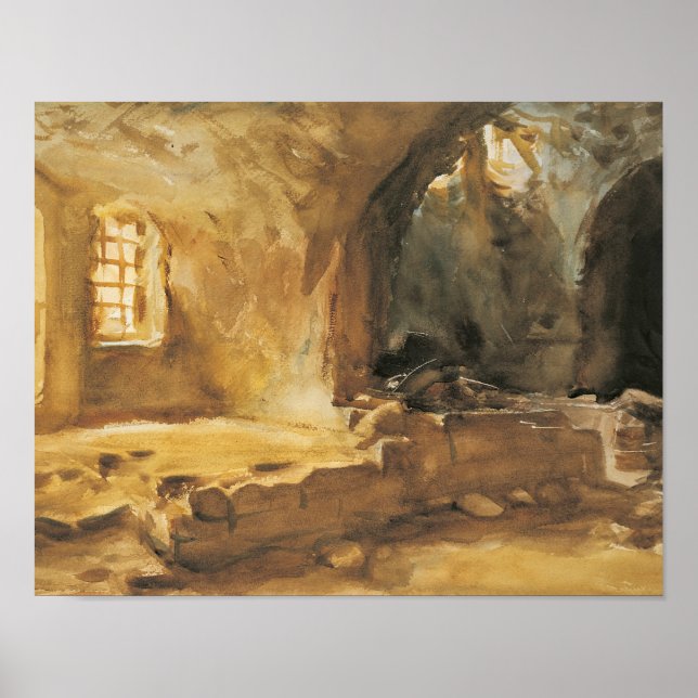 John Singer Sargent - Ruined Cellar-Arras Poster (Front)