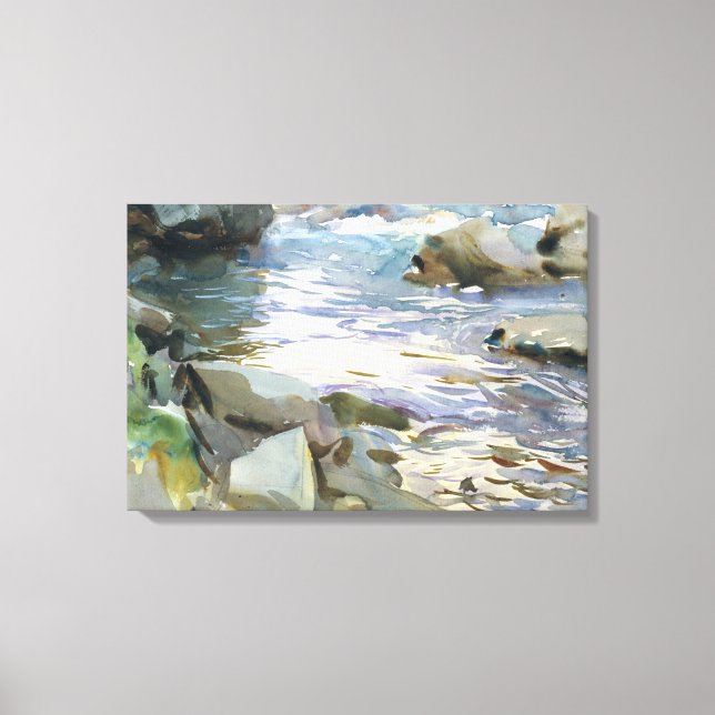 John Singer Sargent - Stream and Rocks Canvas Print (Front)