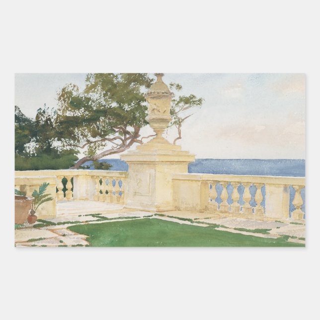 John Singer Sargent - Terrace, Vizcaya Rectangular Sticker (Front)