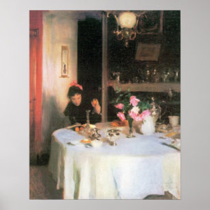 John Singer Sargent - The breakfast table Poster