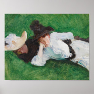 John Singer Sargent - Two Girls on a Lawn Poster