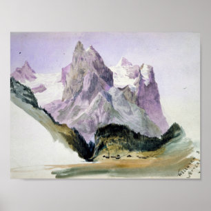 John Singer Sargent - Wellhorn and Wetterhorn from Poster