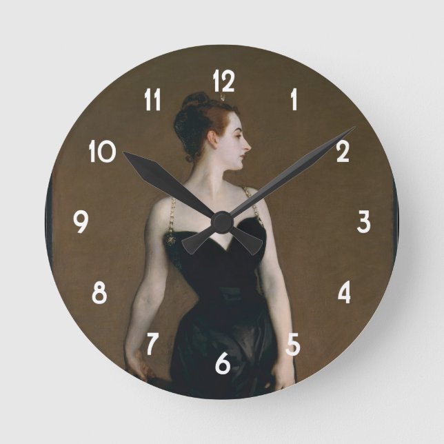 John Singer Sargent's Portrait of Madame X Round Clock (Front)