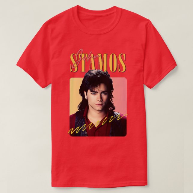 John Stamos 80s Aesthetic Design T-Shirt (Design Front)