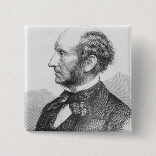 John Stuart Mill 15 Cm Square Badge (Front)