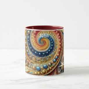JOHN ~ Swirls Stars ~ Mug