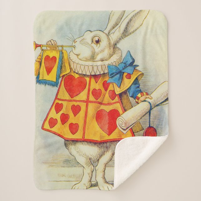 John Tenniel | The White Rabbit Sherpa Blanket (Front)