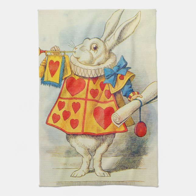 John Tenniel | The White Rabbit Tea Towel (Vertical)