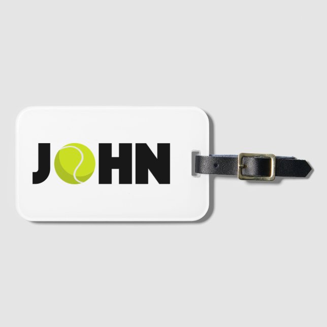 John Tennis Luggage Tag (Front Horizontal)