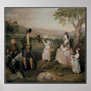 John, the 4th Duke of Atholl and his family Poster