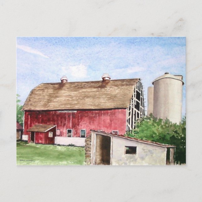 John Trescher Barn- postcard (Front)