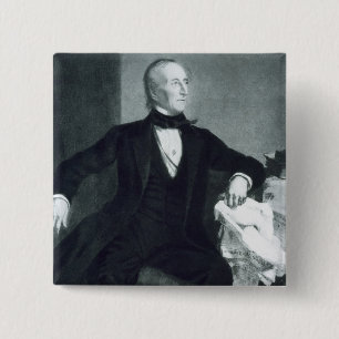 John Tyler, 10th President of the United States of 15 Cm Square Badge