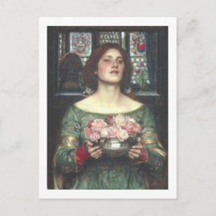 John W Waterhouse - Gather Ye Rosebuds (1908) Postcard