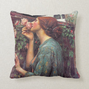 John W. Waterhouse Pre-Raphaelite Rose Pillow