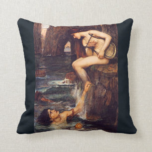 John W. Waterhouse Pre-Raphaelite Siren Pillow