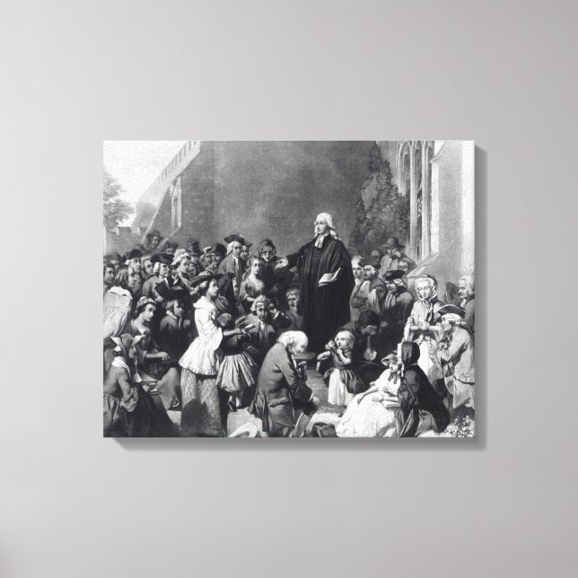 John Wesley preaching Canvas Print (Front)