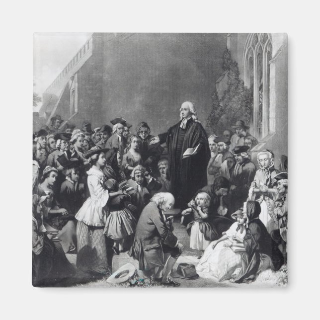 John Wesley preaching Magnet (Front)