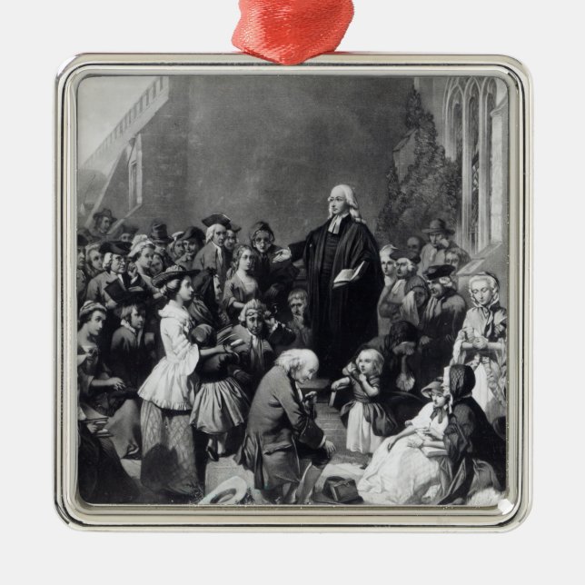 John Wesley preaching Metal Tree Decoration (Front)