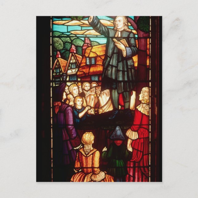 John Wesley  Preaching the Gospels in England Postcard (Front)