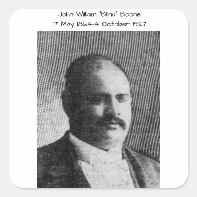 John William "Blind" Boone Square Sticker (Front)
