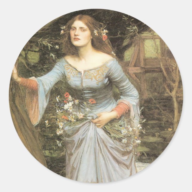 John William Waterhouse Classic Round Sticker (Front)